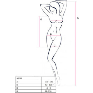 Passion-BS097 Bodystocking, Alb/Negru/Roșu 11 Passion-BS097 Bodystocking, Alb/Negru/Roșu - imagine 6