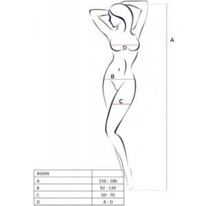 Passion-BS098 Bodystocking, Alb/Negru/Roșu 11 Passion-BS098 Bodystocking, Alb/Negru/Roșu - imagine 6