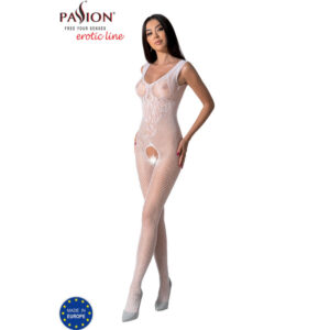 Passion-BS098 Bodystocking, Alb/Negru/Roșu 9 Passion-BS098 Bodystocking, Alb/Negru/Roșu - imagine 4