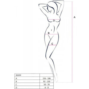 Passion-BS099 Bodystocking One Size, Alb/Negru/Roșu 11 Passion-BS099 Bodystocking One Size, Alb/Negru/Roșu - imagine 6