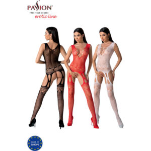 Passion-BS099 Bodystocking One Size, Alb/Negru/Roșu 10 Passion-BS099 Bodystocking One Size, Alb/Negru/Roșu - imagine 5