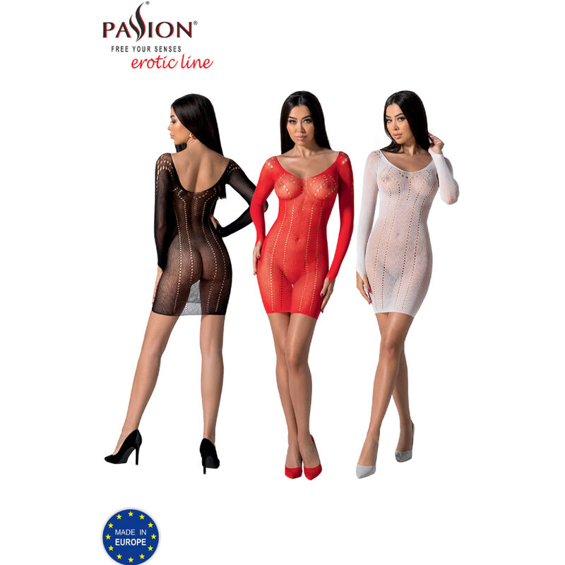 Passion-BS101 Bodystocking, Alb/Negru/Roșu 5 img 154258 13db5d4d40f20374487d9759cfa83b90 1
