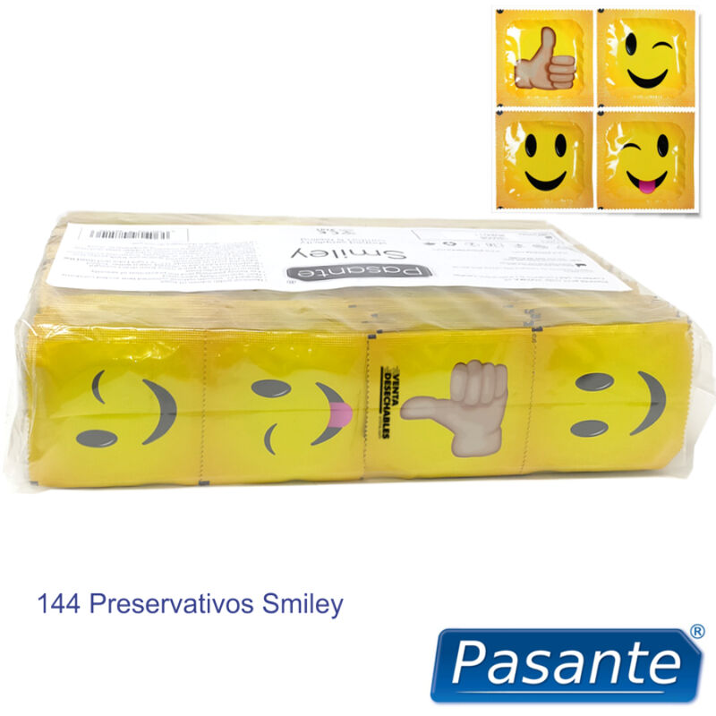 Pasante-Prezervative Smiley, Pungă 144 Bucăți-Latex 2 img 154863 39e189cc84f561a70963e0231a1c30cb 1