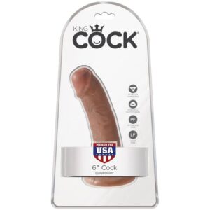 King Cock-Penis Realist 15 cm Caramel-Waterproof, Ventuza - imagine 6