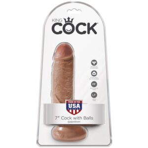 King Cock-Dildo Realist cu Testicule 13.2 cm Caramel-PVC 12 King Cock-Dildo Realist cu Testicule 13.2 cm Caramel-PVC - imagine 6