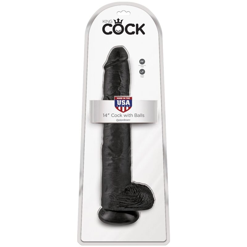 King Cock-Penis Realist cu Testicule 30.5 cm Negru-PVC, Ventuza 6 img 155240 5388a60e37259743fd3f516b615c8499 1