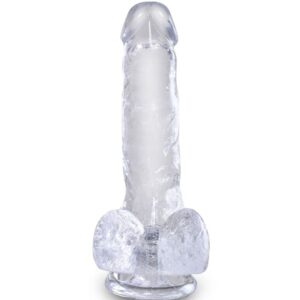 King Cock-Clear Penis Realistic Transparent cu Testicule 13.5 cm — PIPEDREAMS · Dildo & Stimulatoare (imaginea 5)