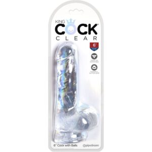 King Cock-Clear Penis Realistic Transparent cu Testicule 13.5 cm — PIPEDREAMS · Dildo & Stimulatoare (imaginea 4)