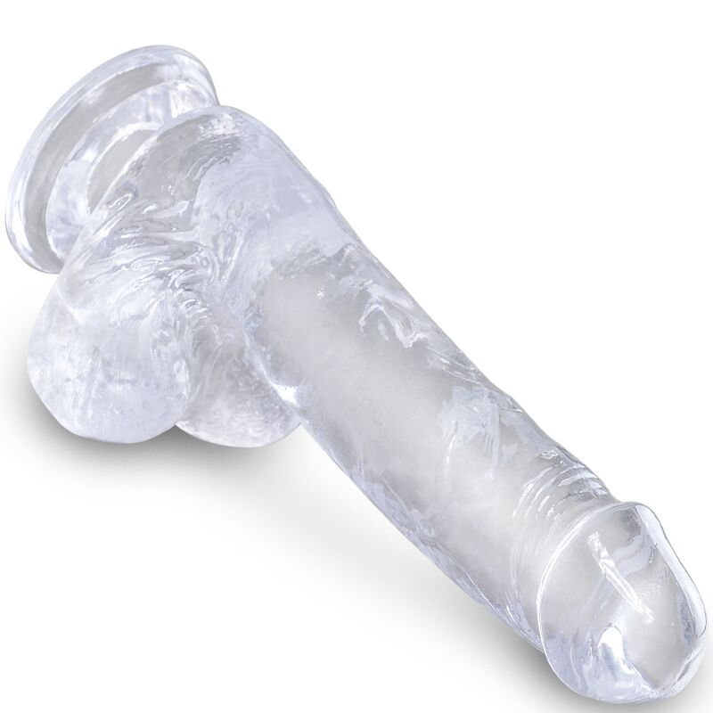 King Cock-Clear Penis Realistic Transparent cu Testicule 13.5 cm — PIPEDREAMS · Dildo & Stimulatoare (imaginea 3)