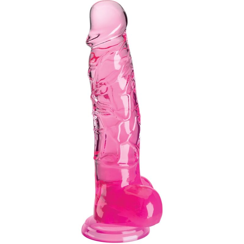 King Cock-Penis Realist Transparent cu Testicule 16.5 cm Roz-TPE 1 img 155388 741a0e381f1d4b32cd6c44af3a2a0cd7 1