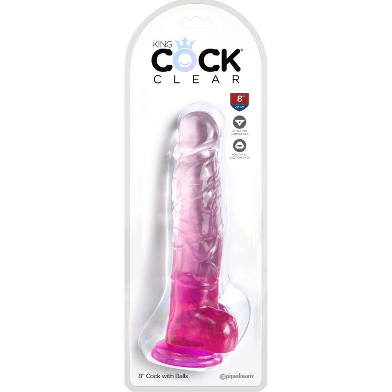 King Cock-Penis Realist Transparent cu Testicule 16.5 cm Roz-TPE 2 img 155389 f652880c97ebc9da9463155071820189 1