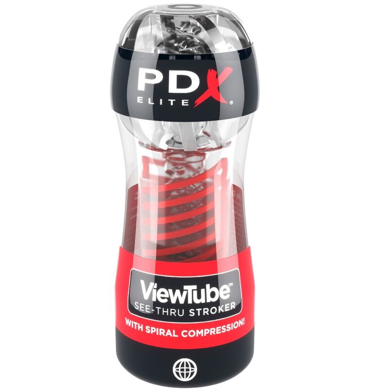 Pdx Elite-Stroker Viewtube 2 Compresie Spirală Transparent-TPE 1 Pdx Elite-Stroker Viewtube 2 Compresie Spirală Transparent-TPE — PIPEDREAMS · Masturbatoare