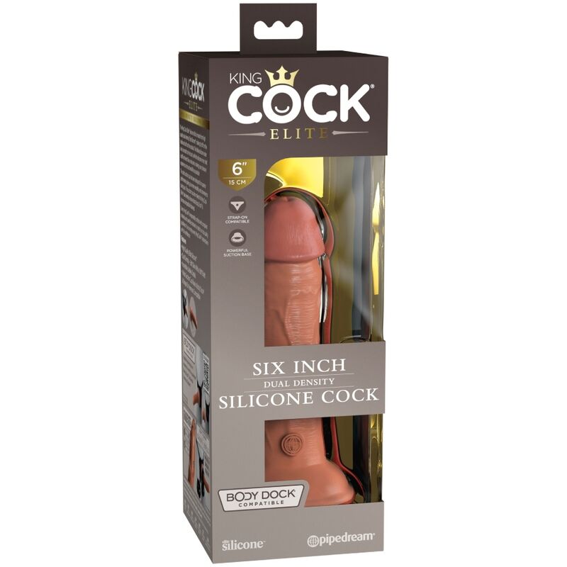 King Cock-Elite Dildo Realist din Silicon 15.2 cm Caramel-Ventuza 4 img 156097 4fe79188f85f60443595cf96142438c5 1