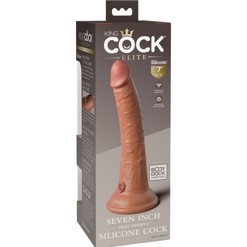 King Cock-Elite Dildo Realist din Silicon 17.8 cm Caramel-Ventuza 4 img 156116 cdafd5635d8299e2764d26bdf76e3eee 1