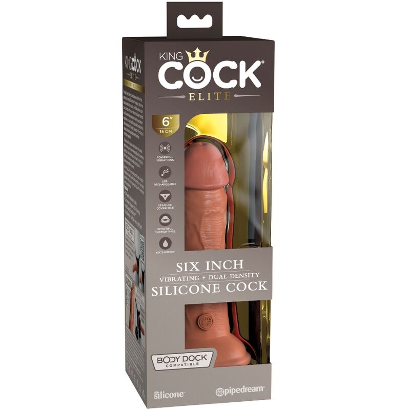 King Cock-Elite Dildo Realist cu Vibrații din Silicon 15.2 cm 2 img 156167 66ac61e30a189db0488d7bb084335efd 1