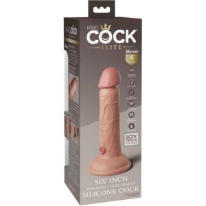 King Cock-Elite Dildo Realist cu Vibrații din Silicon, 15.2 cm 14 King Cock-Elite Dildo Realist cu Vibrații din Silicon, 15.2 cm - imagine 7