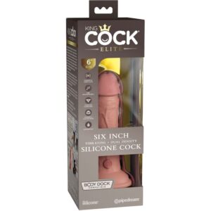 King Cock-Elite Dildo Realist cu Vibrații din Silicon, 15.2 cm 13 King Cock-Elite Dildo Realist cu Vibrații din Silicon, 15.2 cm - imagine 6