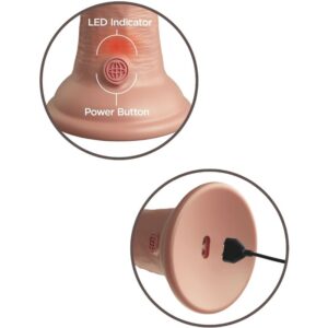 King Cock-Elite Dildo Realist cu Vibrații din Silicon, 15.2 cm 12 King Cock-Elite Dildo Realist cu Vibrații din Silicon, 15.2 cm - imagine 5