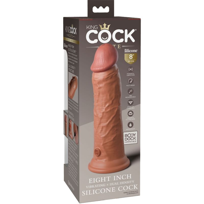 King Cock-Elite Dildo Realist cu Vibrații din Silicon 20.3 cm 4 img 156185 91790d0ce1f125e6ac36d2de03a8a1fd 1