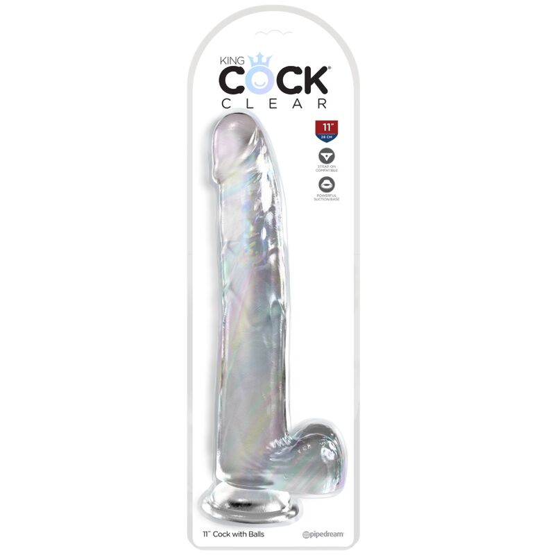 King Cock-Clear Dildo Transparent cu Testicule, 24.8 cm-TPE 2 img 156281 2b0bcd30c4d269be8b1c0ab70f5db817 1