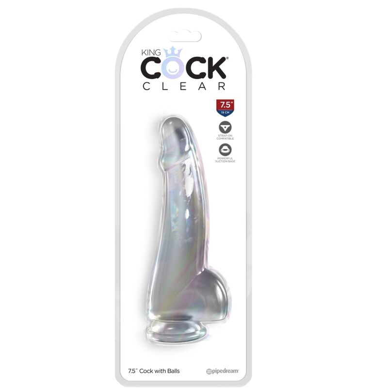 King Cock-Dildo Transparent cu Testicule 15.2 cm-TPE, Ventuza 2 img 156282 ba94621c90a5774e8637c76d4f63a812 1