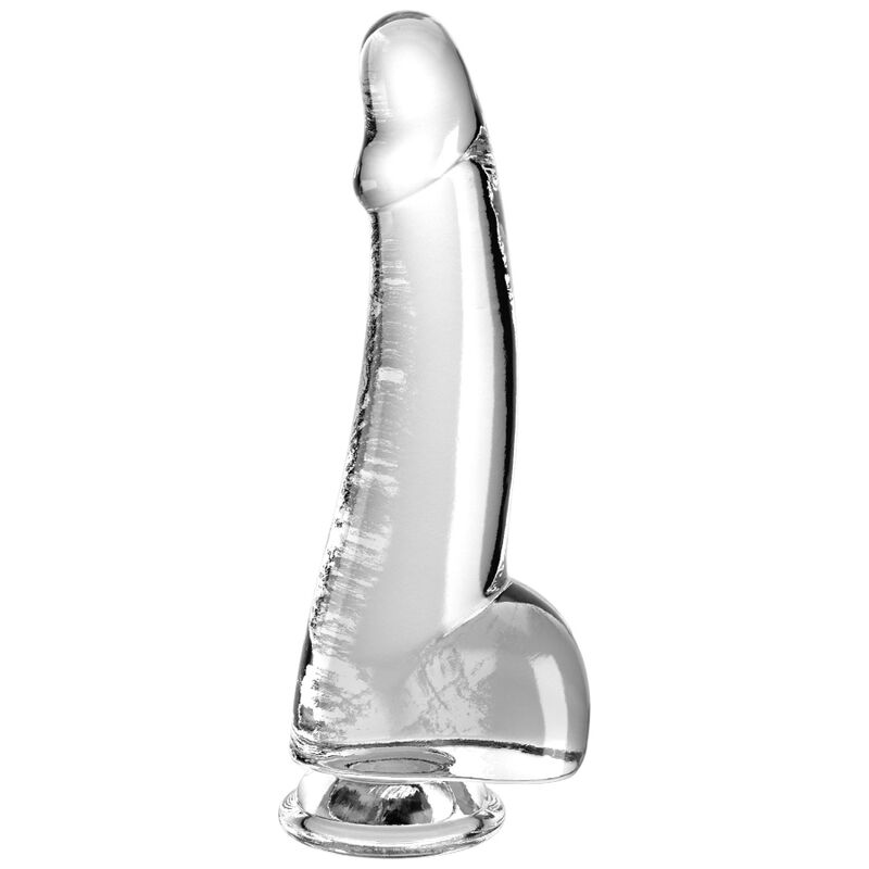 King Cock-Dildo Transparent cu Testicule 15.2 cm-TPE, Ventuza 1 img 156283 364296eebf89276d31d0ffaee32bcb6e 1