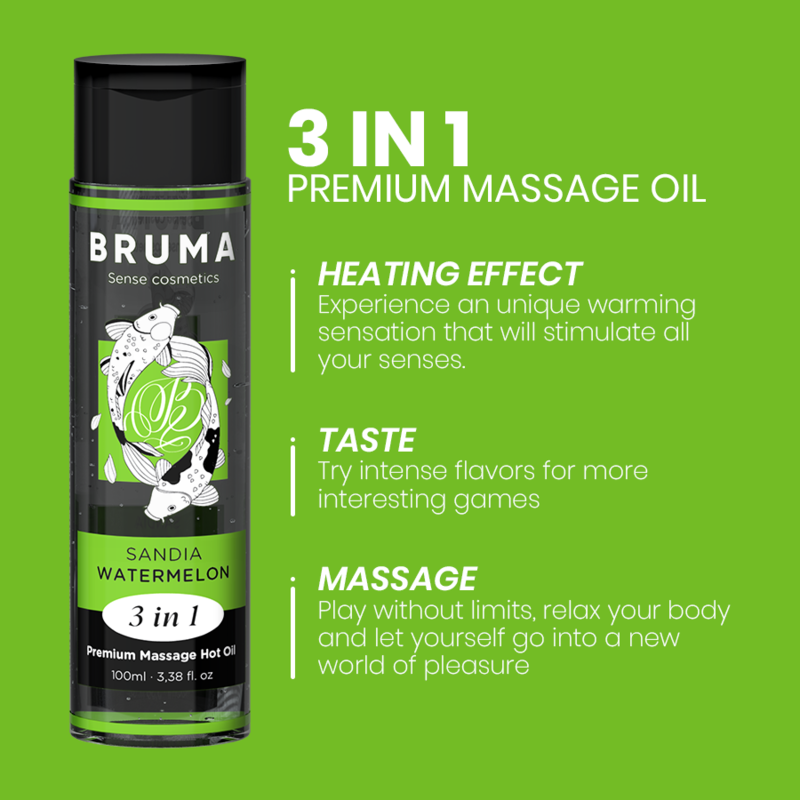 Bruma-Premium Ulei de Masaj cu Efect Calorific Pepene Verde 3 in 6 img 156398 a6eb3c88b2d9727893175c83eff7467c 1