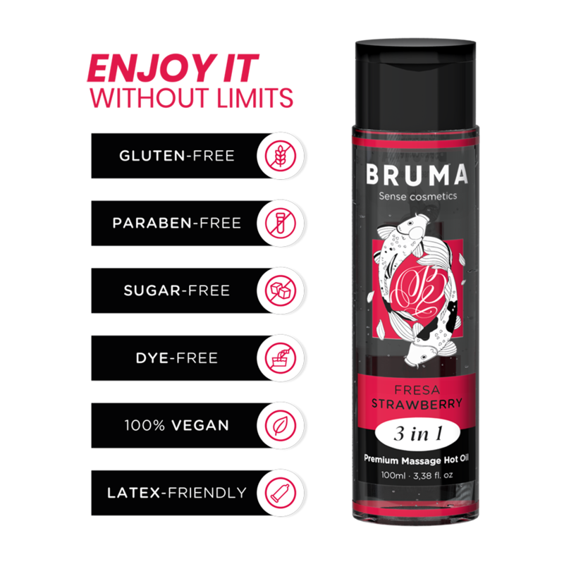 Bruma-Ulei de Masaj Premium Efect Cald Căpșuni 3 în 1 - 100 ml 1 img 156413 62a01798a073b887d1f5c7031cd092f1 1