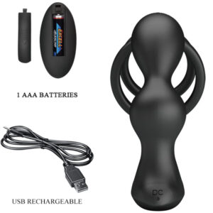 Anal Toys-Marshall Inel pentru Penis cu Dop Anal Vibrator si - imagine 5