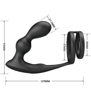 Anal Toys-Marshall Inel pentru Penis cu Dop Anal Vibrator si - imagine 6