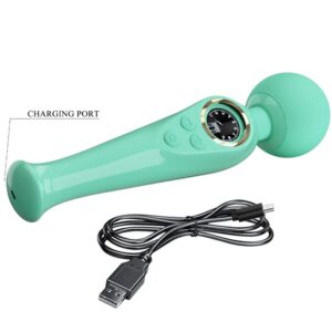 High Tech-Skyler Green Vibrator Tip Baghetă-Silicon, 10 Trepte 13 High Tech-Skyler Green Vibrator Tip Baghetă-Silicon, 10 Trepte - imagine 5