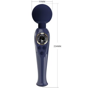 High Tech-Skyler Wand Vibrator Albastru-Silicon, 10 Trepte - imagine 5