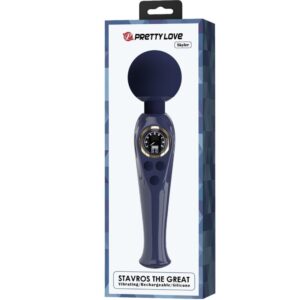 High Tech-Skyler Wand Vibrator Albastru-Silicon, 10 Trepte - imagine 8