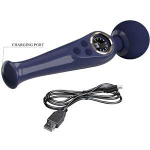 High Tech-Skyler Wand Vibrator Albastru-Silicon, 10 Trepte - imagine 6