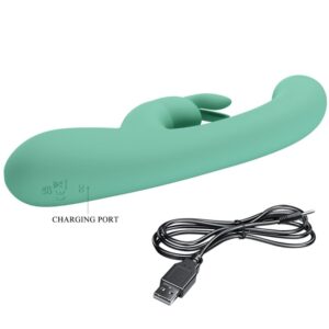 High Tech-Lamar Rabbit Vibrator Verde G-spot-Silicon, 10 Trepte 14 High Tech-Lamar Rabbit Vibrator Verde G-spot-Silicon, 10 Trepte - imagine 5