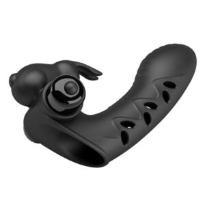 Fun Toys-Vance Black Husa Vibrator Iepuraș pentru Deget-Silicon - imagine 8