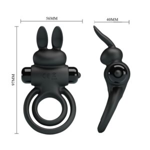 For Him-Vibrator Iii Rabbit Ring pentru Penis Negru-Silicon, 10 17 For Him-Vibrator Iii Rabbit Ring pentru Penis Negru-Silicon, 10 - imagine 8