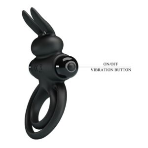 For Him-Vibrator Iii Rabbit Ring pentru Penis Negru-Silicon, 10 16 For Him-Vibrator Iii Rabbit Ring pentru Penis Negru-Silicon, 10 - imagine 7