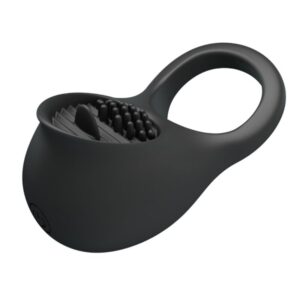 For Him-Inel Vibrator pentru Penis cu Limba Neagră-Silicon, 12 16 For Him-Inel Vibrator pentru Penis cu Limba Neagră-Silicon, 12 - imagine 7