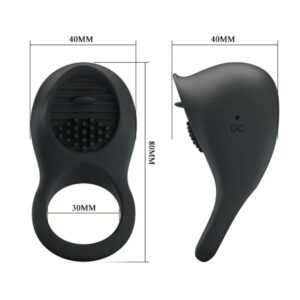 For Him-Inel Vibrator pentru Penis cu Limba Neagră-Silicon, 12 15 For Him-Inel Vibrator pentru Penis cu Limba Neagră-Silicon, 12 - imagine 6