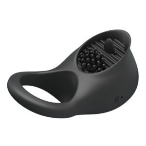 For Him-Inel Vibrator pentru Penis cu Limba Neagră-Silicon, 12 12 For Him-Inel Vibrator pentru Penis cu Limba Neagră-Silicon, 12 - imagine 3