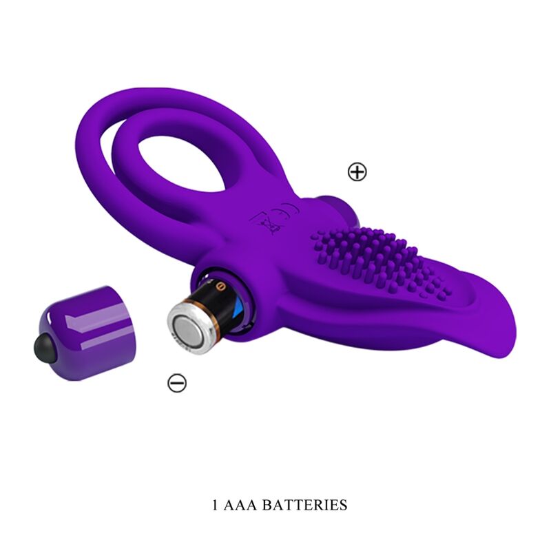 For Him-Inel Vibrator pentru Penis Mov-Silicon, 10 Trepte — PRETTY LOVE · Inele & Mansoane Penis (imaginea 3)