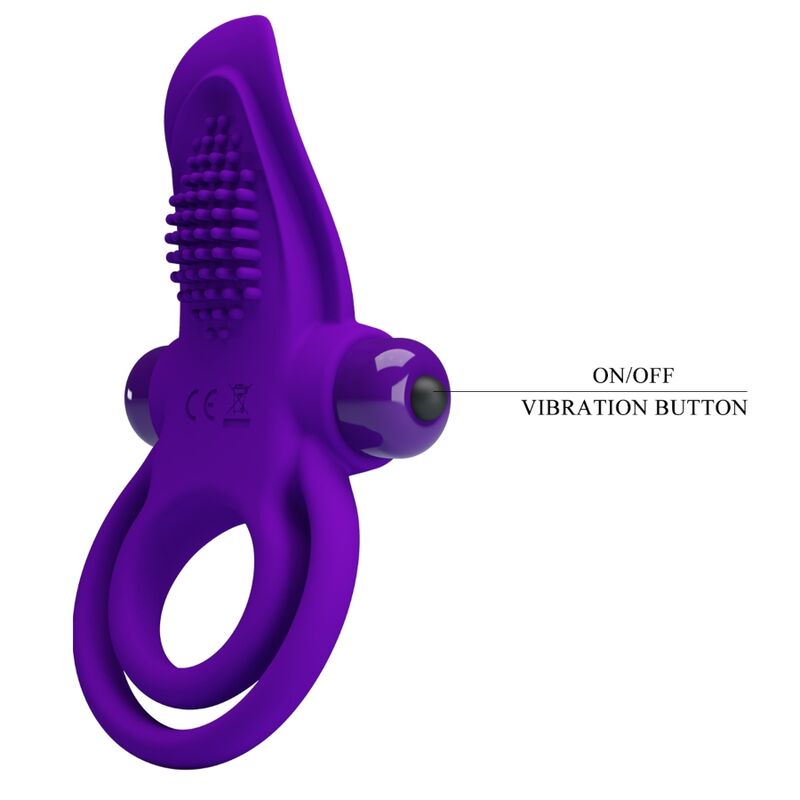 For Him-Inel Vibrator pentru Penis Mov-Silicon, 10 Trepte — PRETTY LOVE · Inele & Mansoane Penis (imaginea 9)
