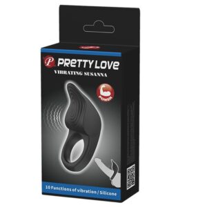 For Him-Susanna Inel Vibrator pentru Penis, Negru-Silicon, 10 - imagine 9