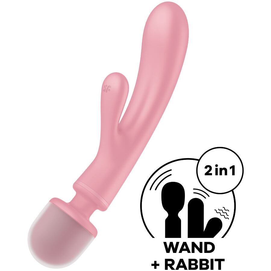 SATISFYER - Triple Lover Vibrator Iepuraș Masajer, Gri/Roz 6 img 161024 e576ee435ecd731de230dfbace47f612 1