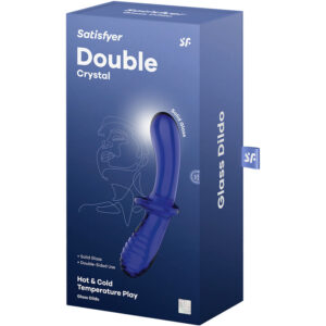 Satisfyer-Dildo Dublu Cristal, Albastru/Transparent-Sticla - imagine 5