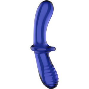 Satisfyer-Dildo Dublu Cristal, Albastru/Transparent-Sticla - imagine 3