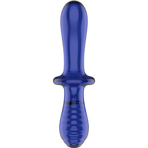 Satisfyer-Dildo Dublu Cristal, Albastru/Transparent-Sticla - imagine 4