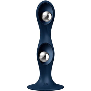 Satisfyer-Double Ball·r Dildo din Silicon Garnet, Albastru/Granate · Dildo & Stimulatoare (imaginea 4)