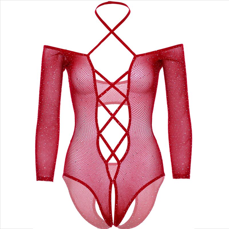 Leg Avenue Bodystockings-Body fără Chilot cu Efect Lucios, Roșu 9 img 161917 73da07f15ac7e924b965c8409739a687 1